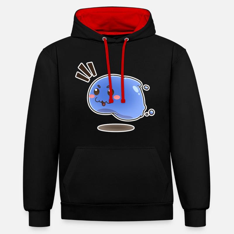 Petite bave sauteuse - Sweat à capuche contrasté - noir/rouge