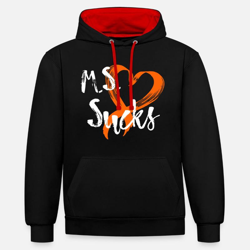 Multiple Sclerosis Awareness - Contrast hoodie - black/red