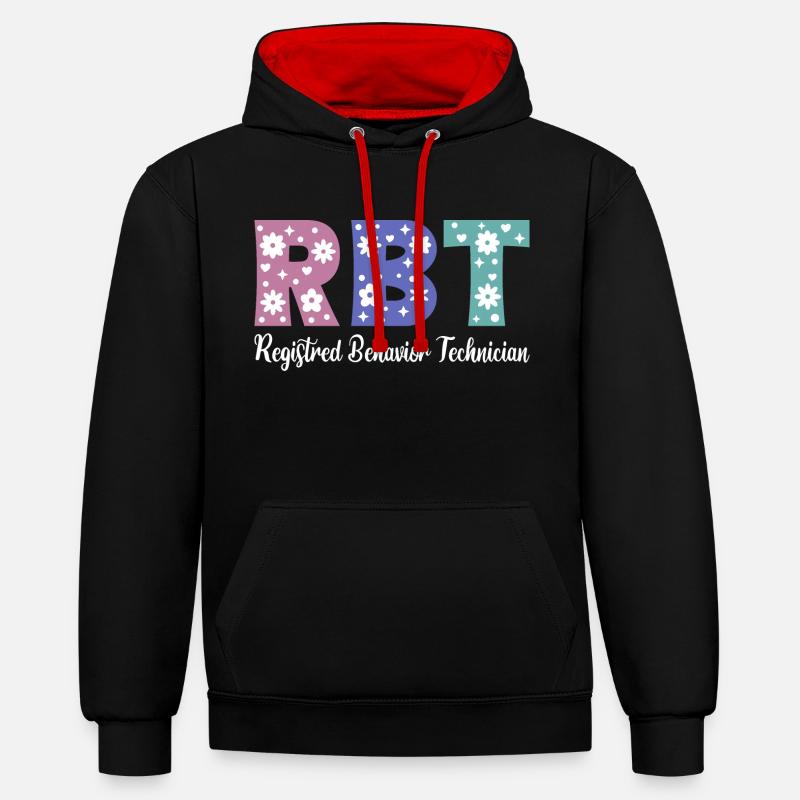 Certified Behavioral Technician - Contrast hoodie - black/red