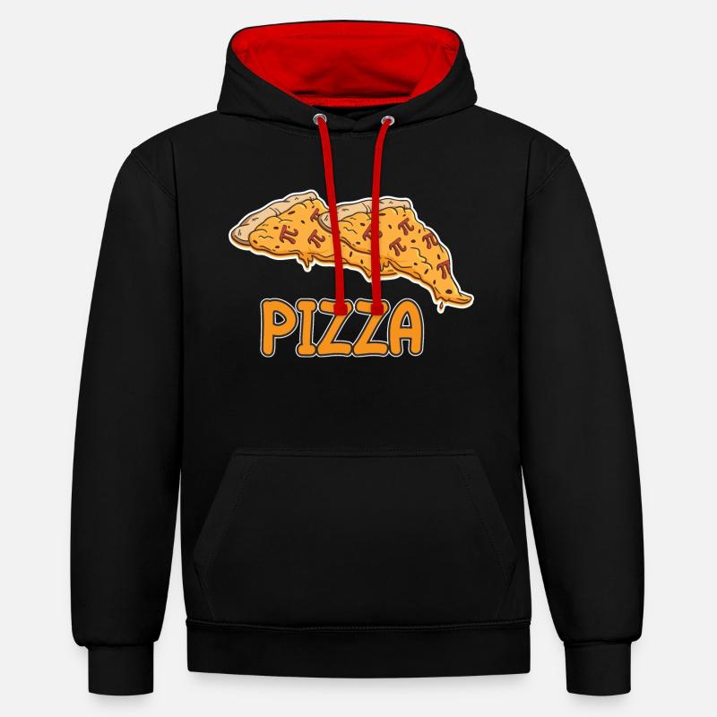Math Pizza Pi - Sweat à capuche contrasté - noir/rouge