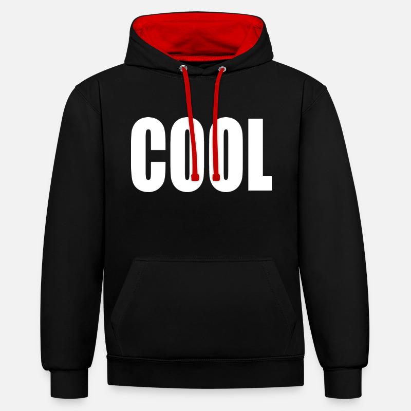 Cool - Sweat à capuche contrasté - noir/rouge