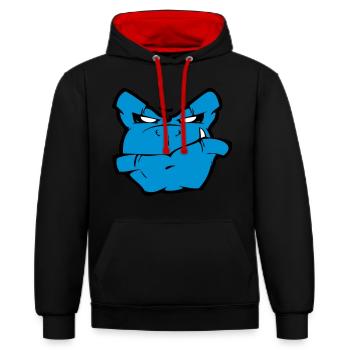 Gorilla Monster - Sweat à capuche contrasté - noir/rouge - Devant - Anna (173cm) & Nico (186cm)