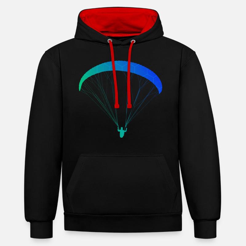 Paragliding Paragleiten Paraglider Paragleiter - Contrast hoodie - black/red