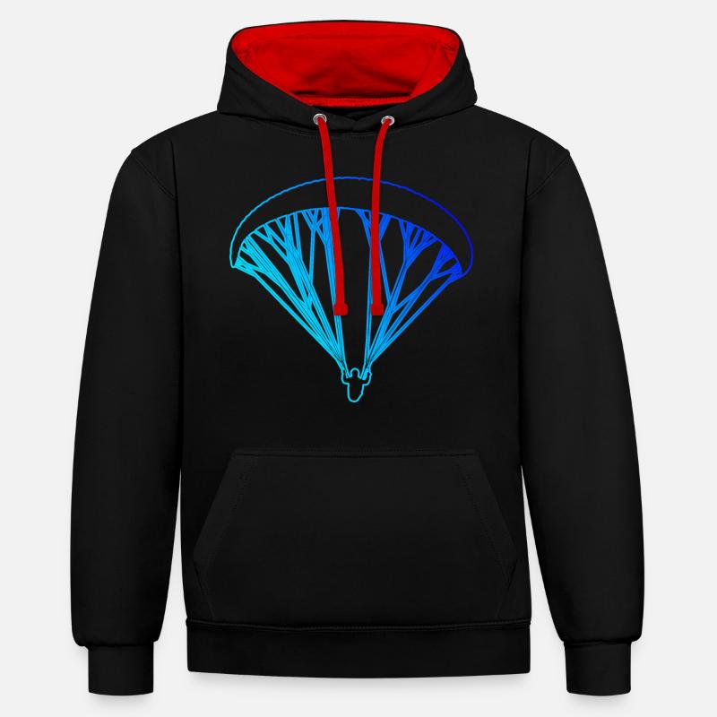 Paragleiten Gleitschirm Parapente Paragleiter - Sweat à capuche contrasté - noir/rouge