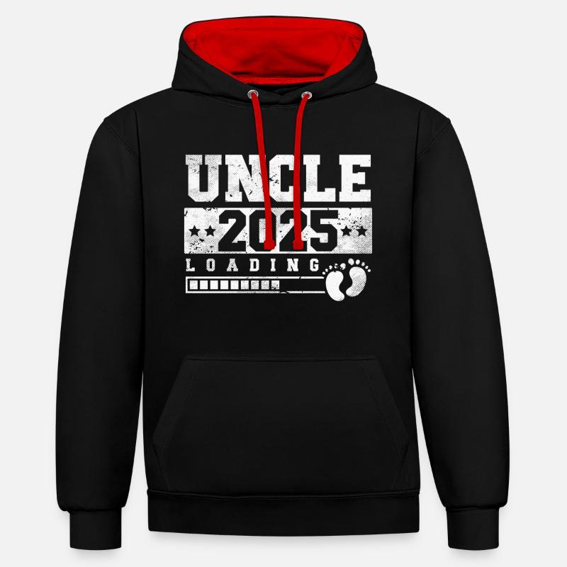 Uncle 2025 loading - Contrast hoodie - black/red
