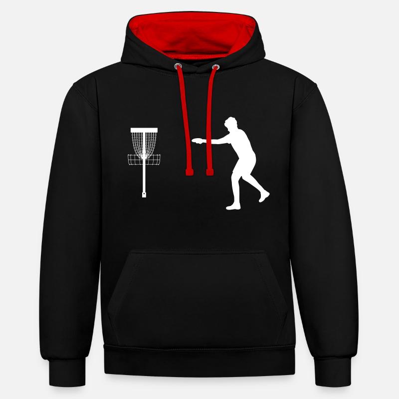 Frisbee Disc Golf Putt - Sweat à capuche contrasté - noir/rouge