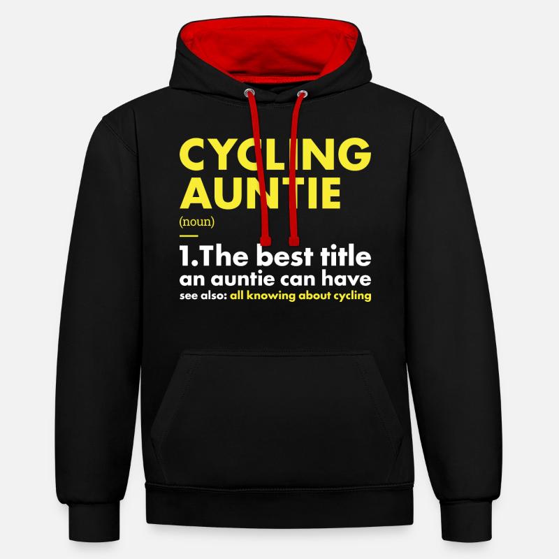 Sport Auntie Cyclisme - Sweat à capuche contrasté - noir/rouge