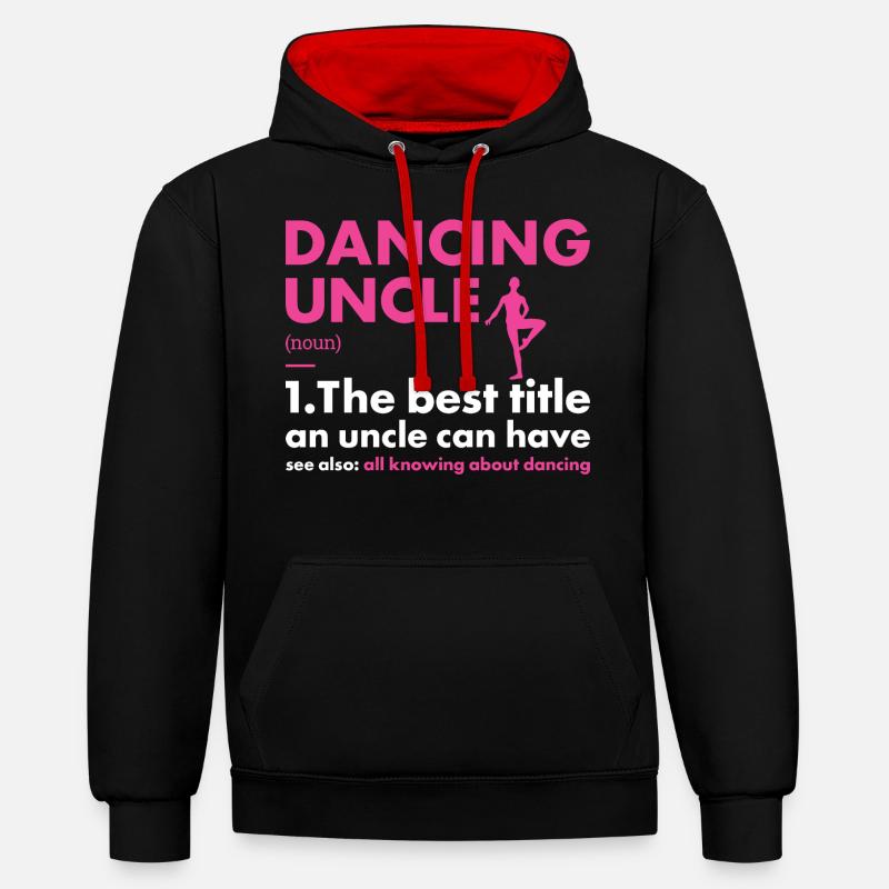 Danseur Oncle Définition Danse - Sweat à capuche contrasté - noir/rouge