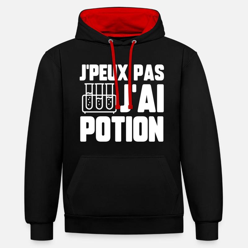 J’peux pas j’ai potion - Sweat à capuche contrasté - noir/rouge
