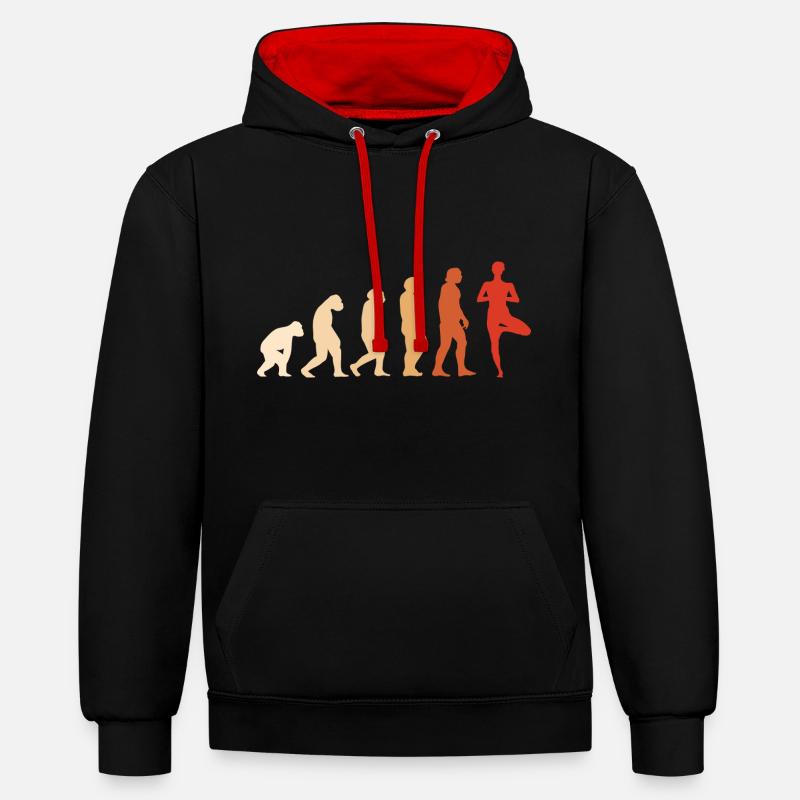 Yogi Evolution Yoga - Sweat à capuche contrasté - noir/rouge