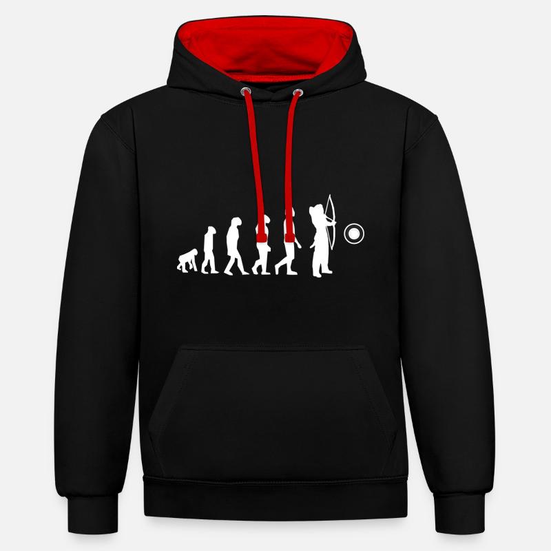 Tir à l’arc évolution - Sweat à capuche contrasté - noir/rouge