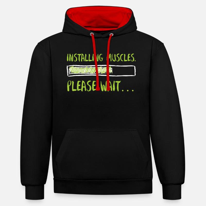 Muscles Graphique - Sweat à capuche contrasté - noir/rouge