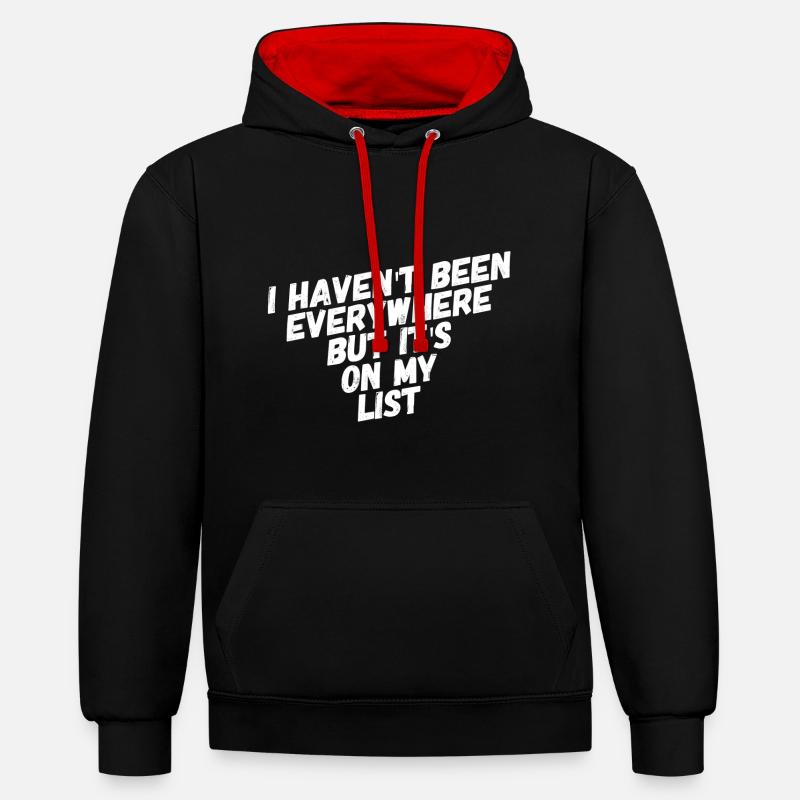 Voyage dans le monde - Sweat à capuche contrasté - noir/rouge