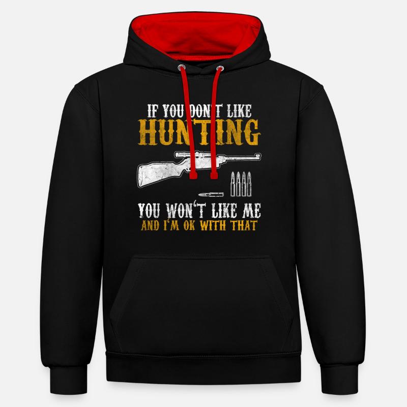Chasseurs chasse chasse - Sweat à capuche contrasté - noir/rouge