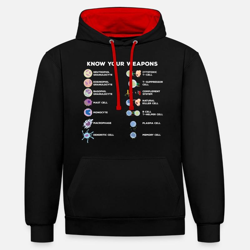 Science Expériences - Sweat à capuche contrasté - noir/rouge
