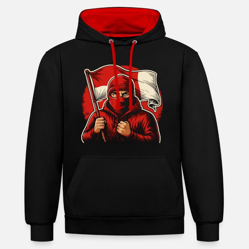 Ventilateurs Cologne Berlin Rot Weiss - Sweat à capuche contrasté - noir/rouge