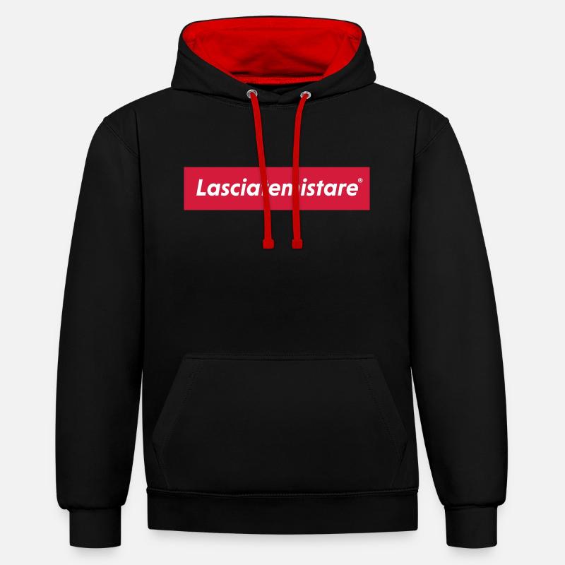 LAISSEZ-MOI VOUS ® - Sweat à capuche contrasté - noir/rouge