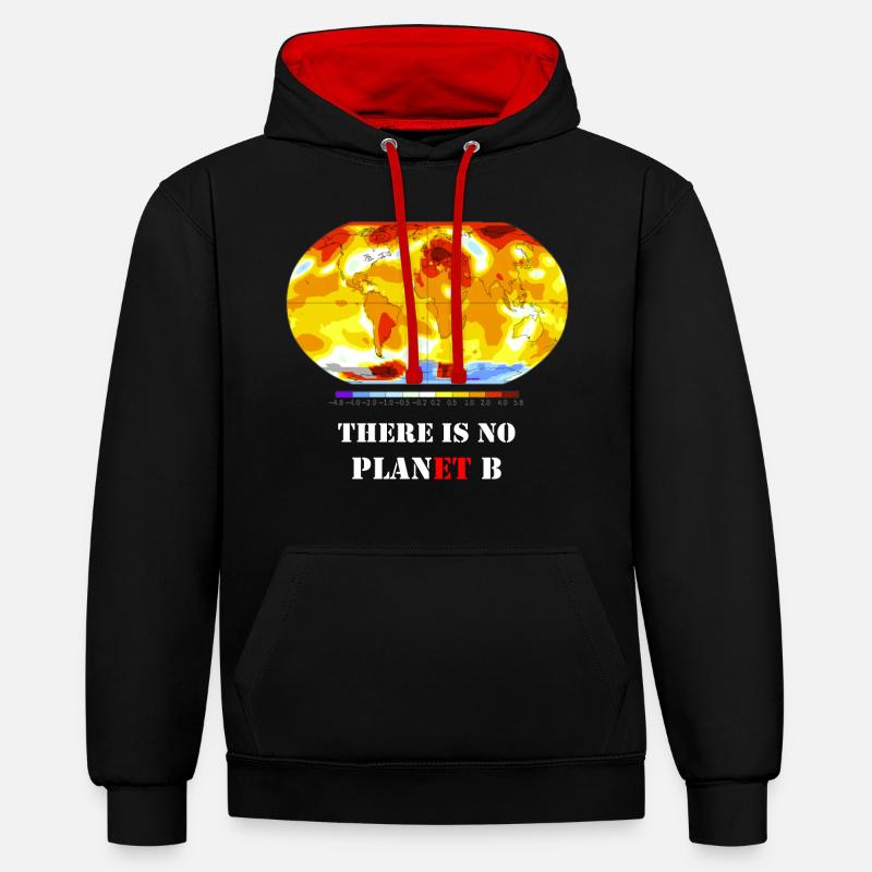 No Plan(et) B (dark) - Sweat à capuche contrasté - noir/rouge