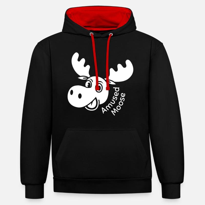 Orignal amusé - Sweat à capuche contrasté - noir/rouge