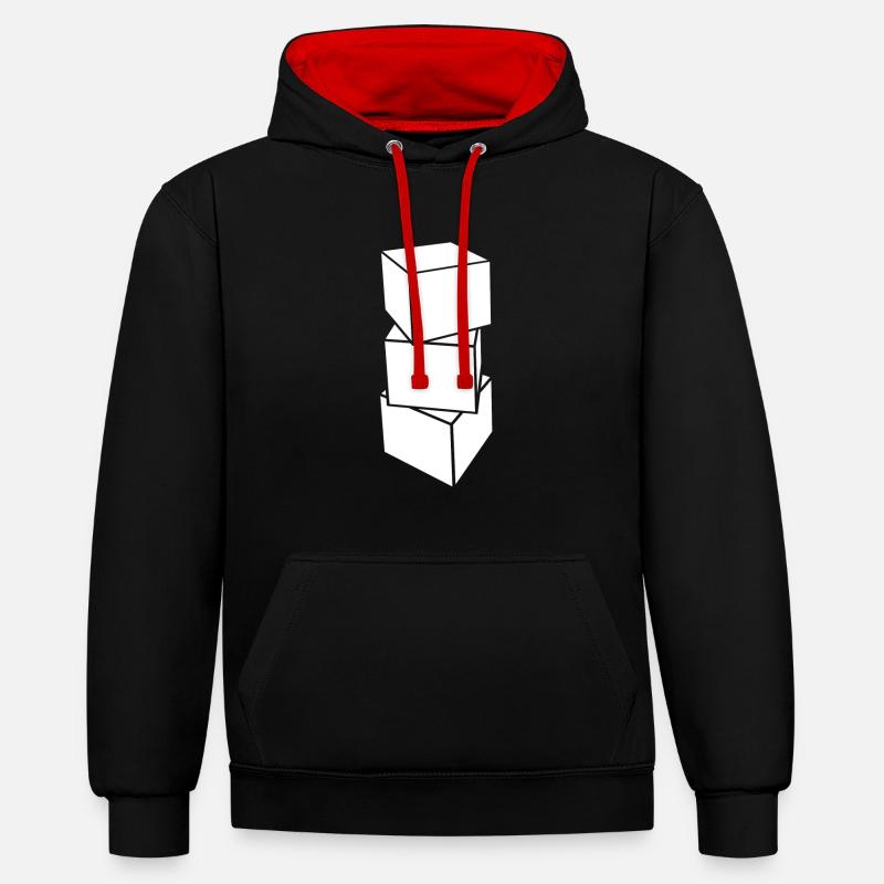 Building blocks - Contrast hoodie - black/red