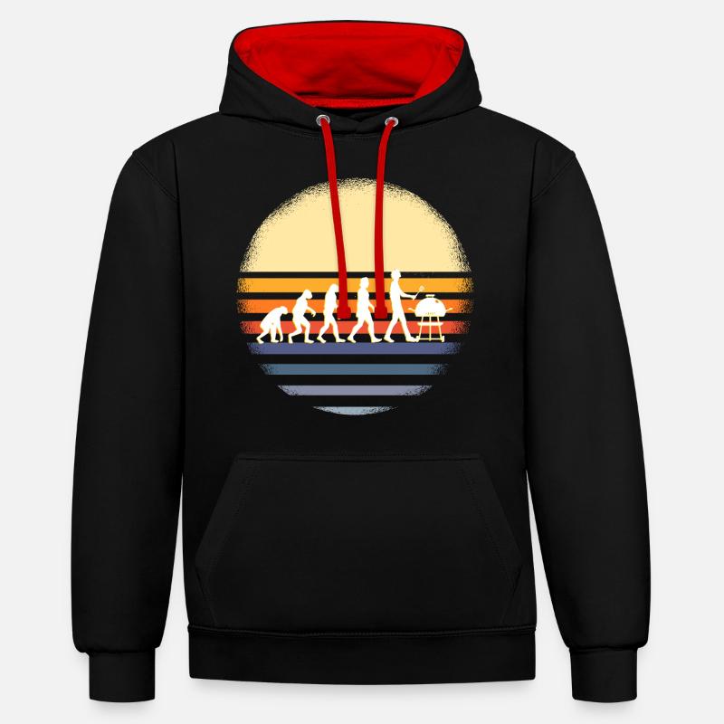 Évolution du gril - Sweat à capuche contrasté - noir/rouge