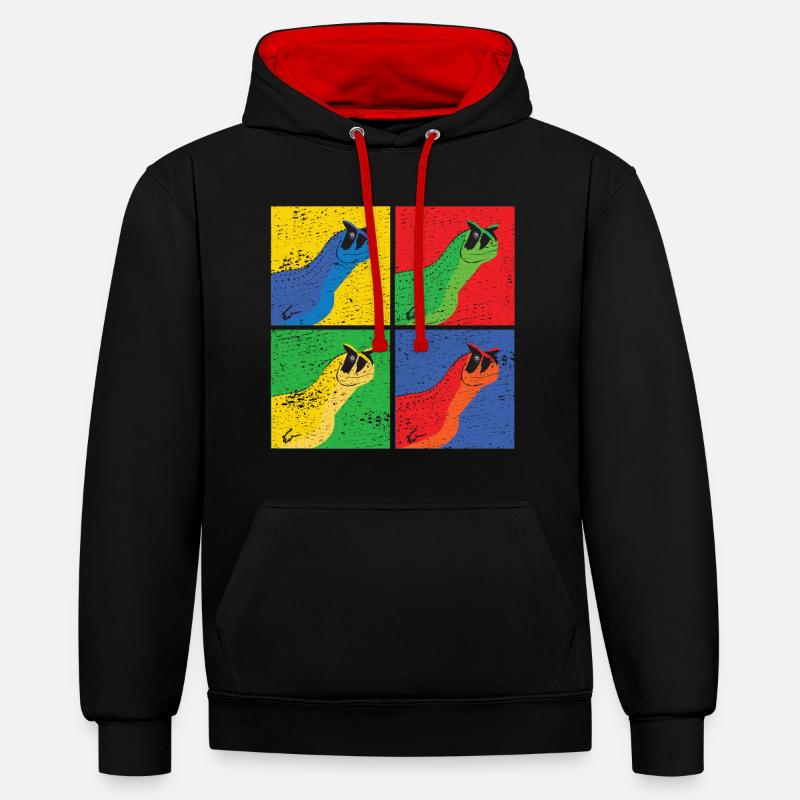 Idée cadeau Carnotaurus - Sweat à capuche contrasté - noir/rouge