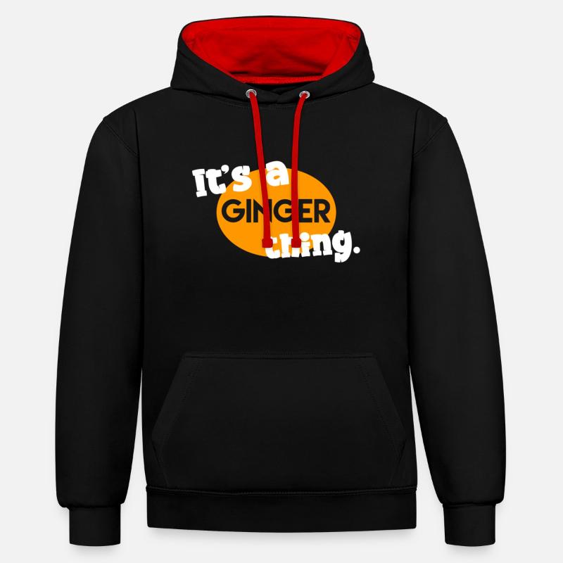 C’est un truc de gingembre. - Sweat à capuche contrasté - noir/rouge