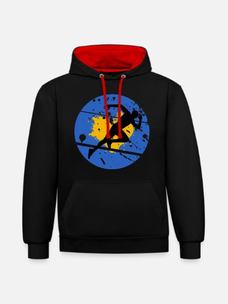 Laufen Laufen Freizeit Geschenk Läufer - Kontrast-Hoodie - Schwarz/Rot