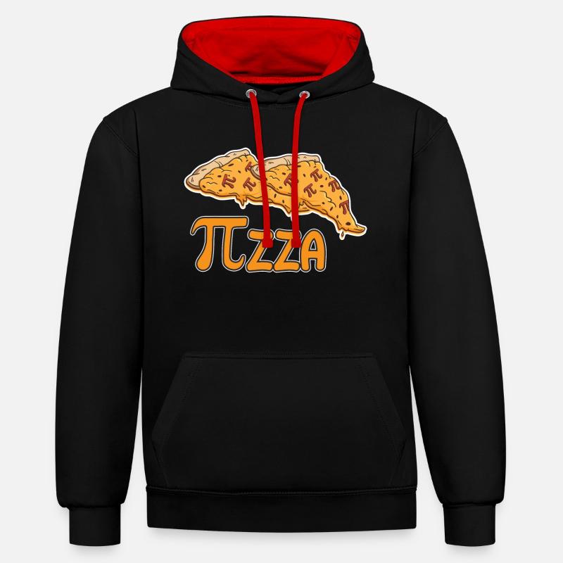 Math Pizza Pi - Sweat à capuche contrasté - noir/rouge