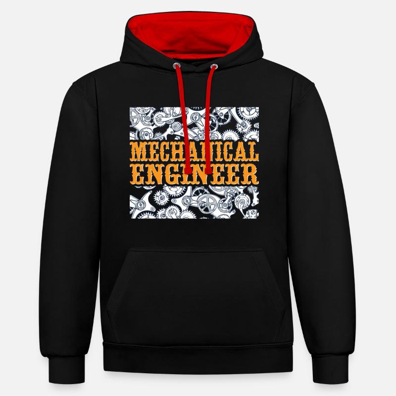 Mechanics Engineer Mechanical Engineering - Contrast hoodie - black/red