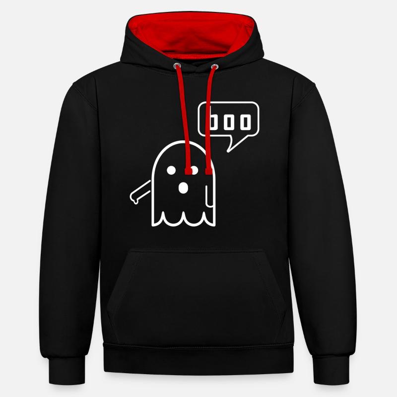 boo ghost - Kontrast-Hoodie - Schwarz/Rot
