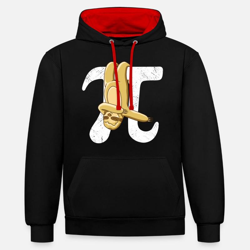 Math Sloth Pi - Contrast hoodie - black/red