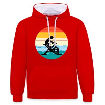 Aqua Cycling Swimming Pool Fitness Training - Contrast hoodie - red/white - Front - Liana (172cm) & Jaron (178cm)