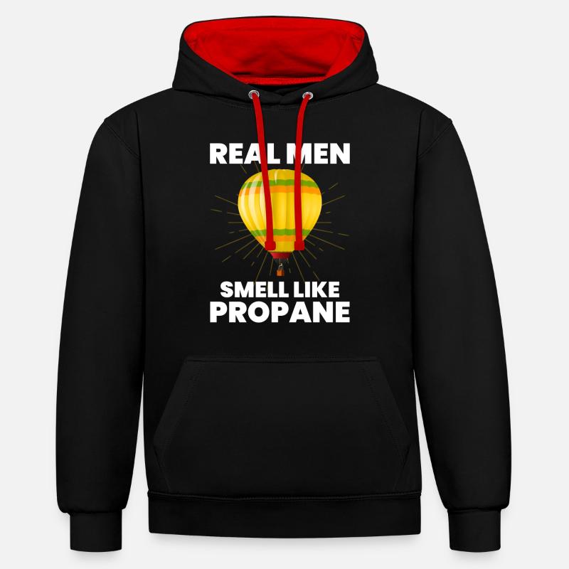 Montgolfière Montgolfière Montgolfière - Sweat à capuche contrasté - noir/rouge