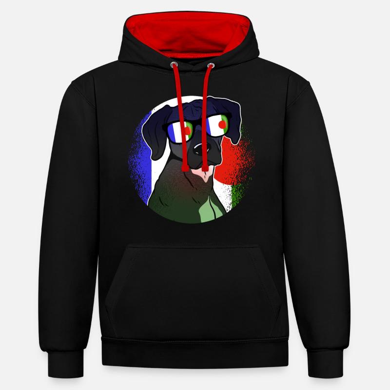 Batwa - Sweat à capuche contrasté - noir/rouge