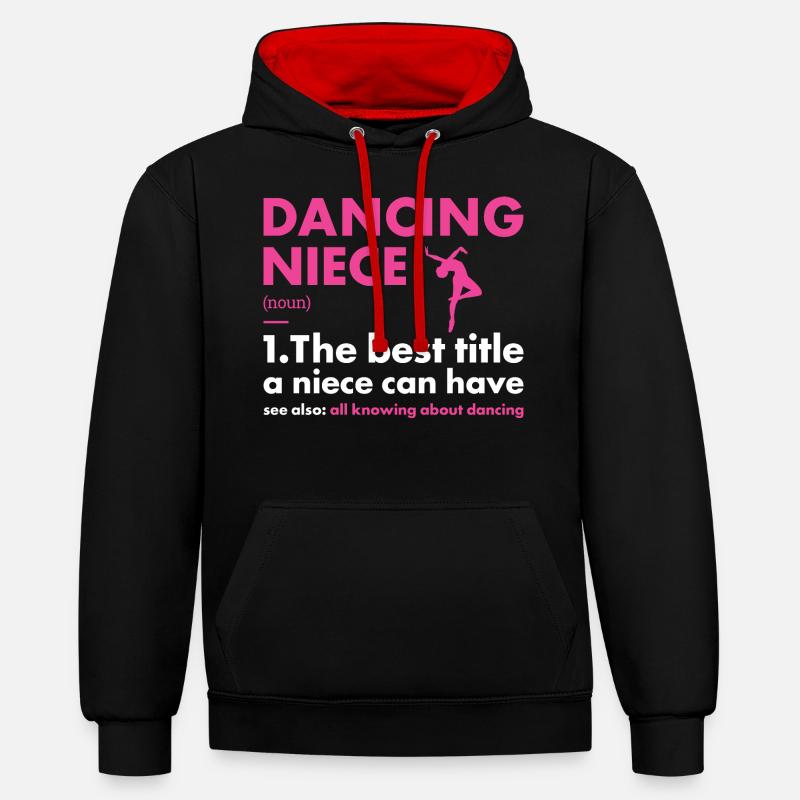 Danseuse Nièce Définition Danse - Sweat à capuche contrasté - noir/rouge