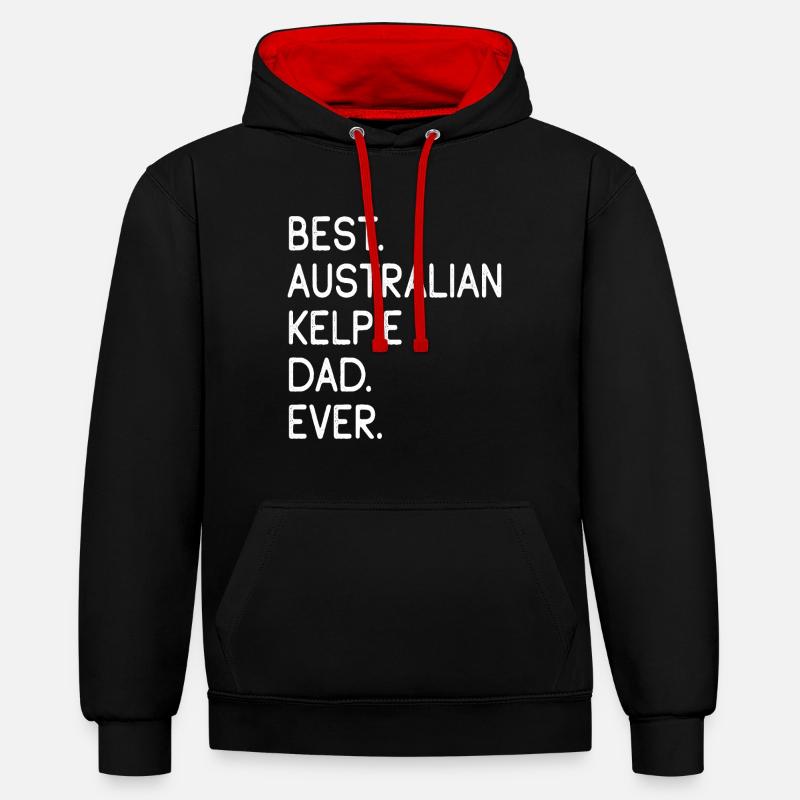 Kelpie australien Australischer Kelpie - Sweat à capuche contrasté - noir/rouge