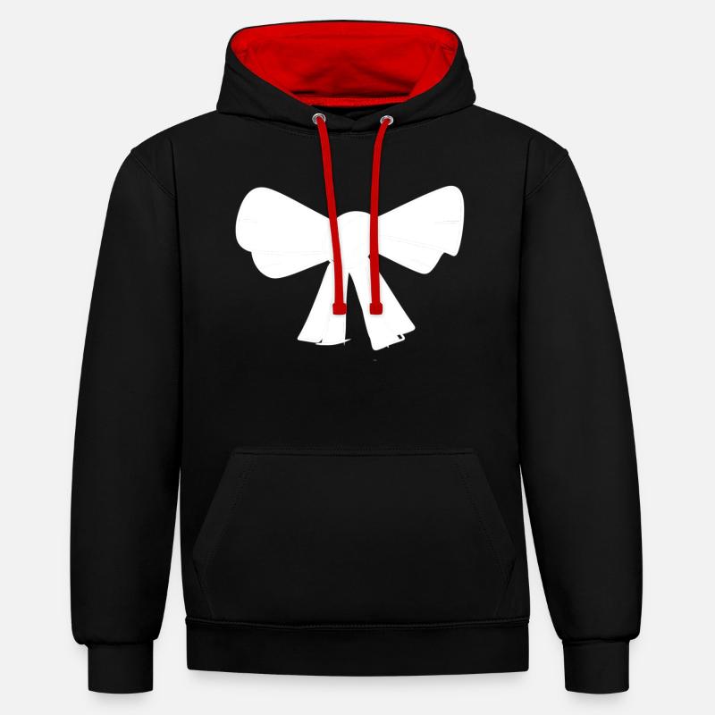 symbole de boucle voler - Sweat à capuche contrasté - noir/rouge