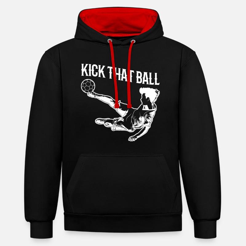 Tirez la balle - Sweat à capuche contrasté - noir/rouge