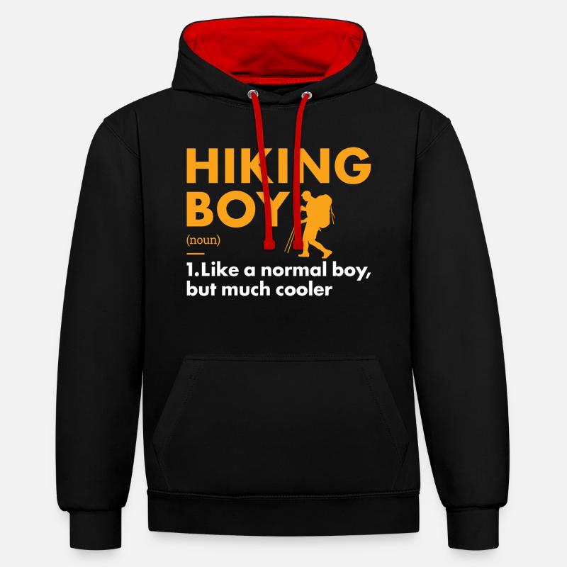 Hiker Boy Définition Randonnée - Sweat à capuche contrasté - noir/rouge