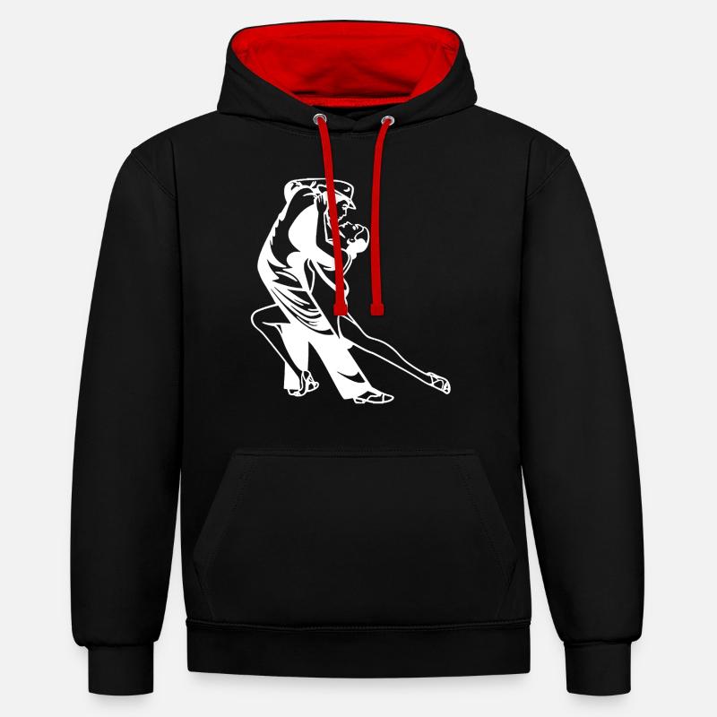 danse de tango - Sweat à capuche contrasté - noir/rouge