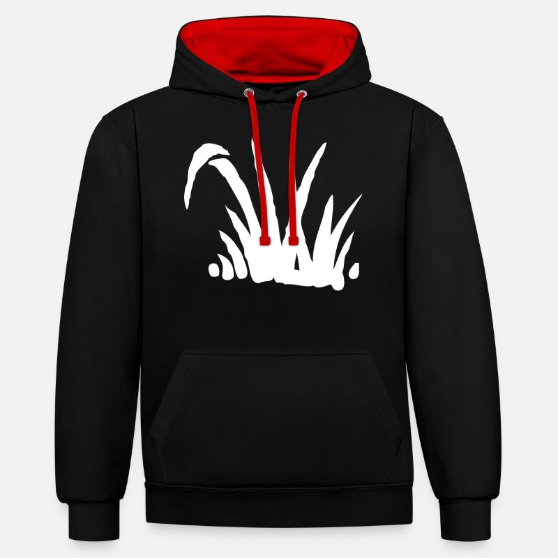 Buisson d’herbe - Sweat à capuche contrasté - noir/rouge