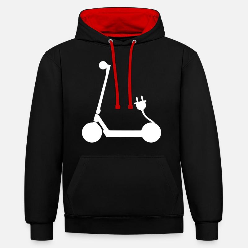Icône E-scooter - Sweat à capuche contrasté - noir/rouge