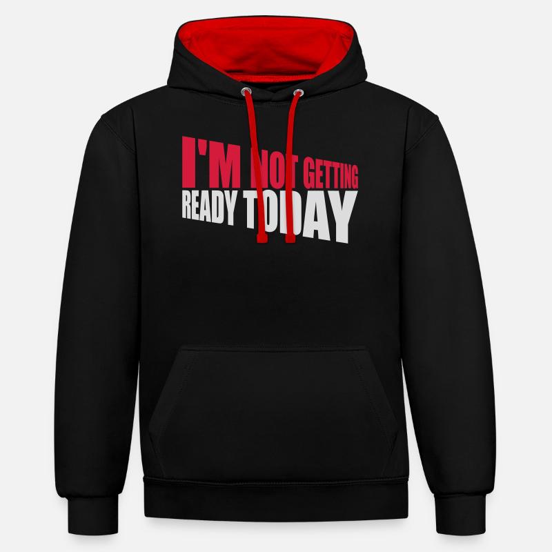ne pas se préparer aujourd’hui - Sweat à capuche contrasté - noir/rouge