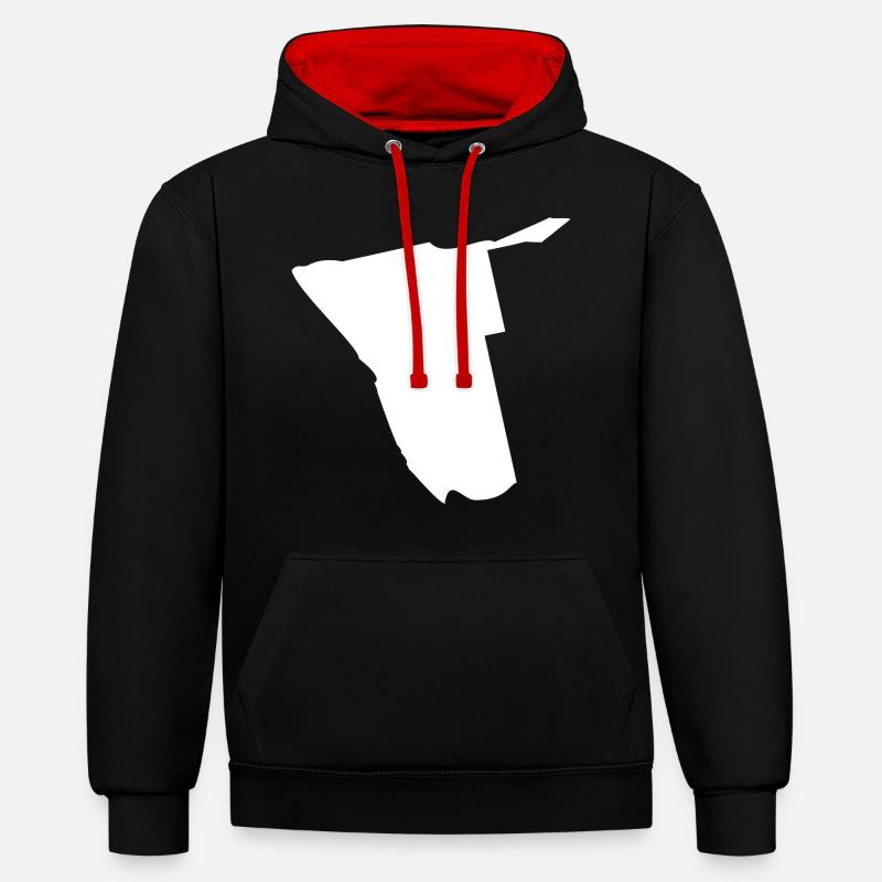 Namibia map flag - Contrast hoodie - black/red