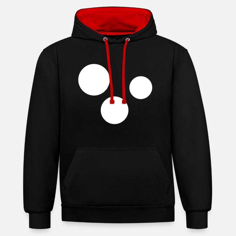 Three Circles Circle - Contrast hoodie - black/red