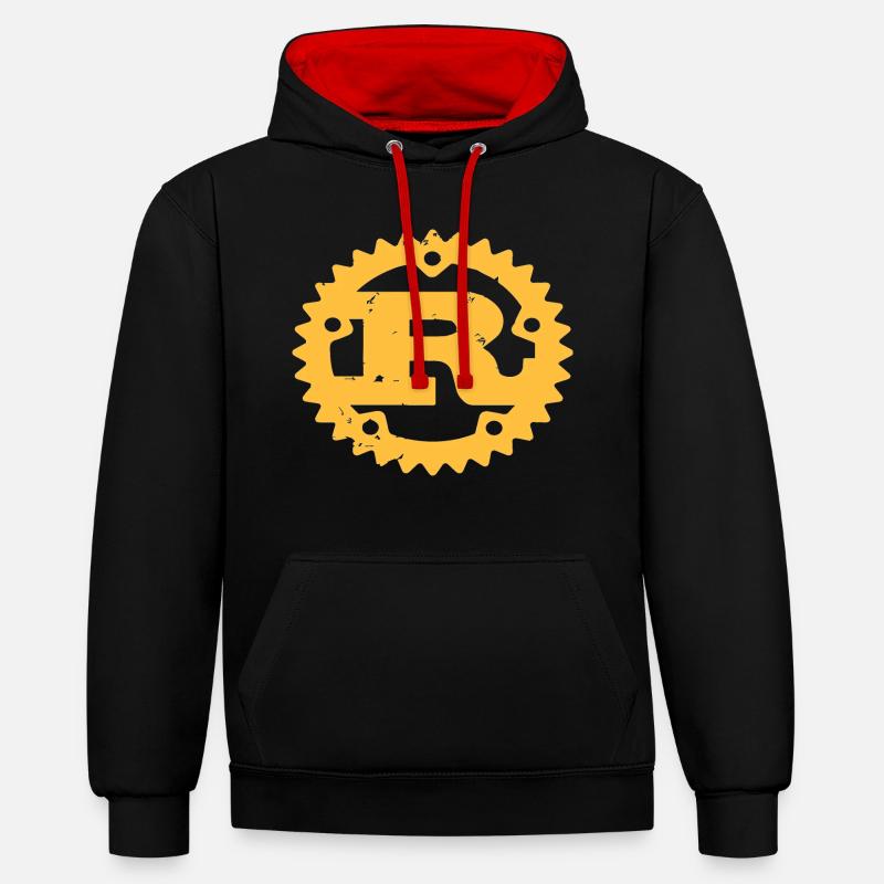 Programmation rust - Sweat à capuche contrasté - noir/rouge