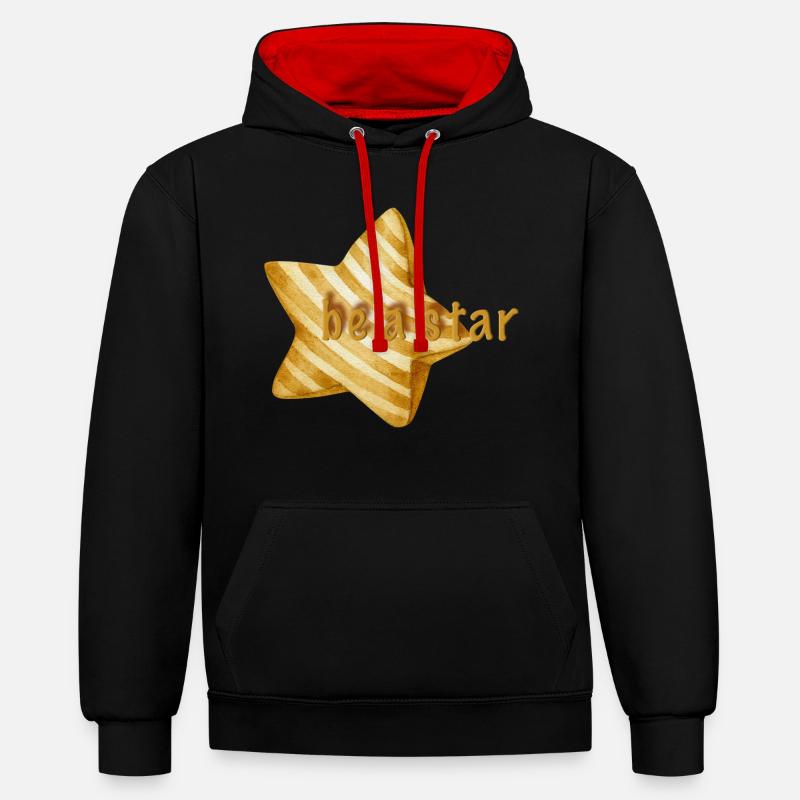 Soyez une star - Sweat à capuche contrasté - noir/rouge