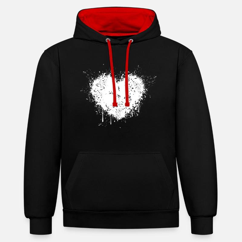 Séparation de chagrin - Sweat à capuche contrasté - noir/rouge