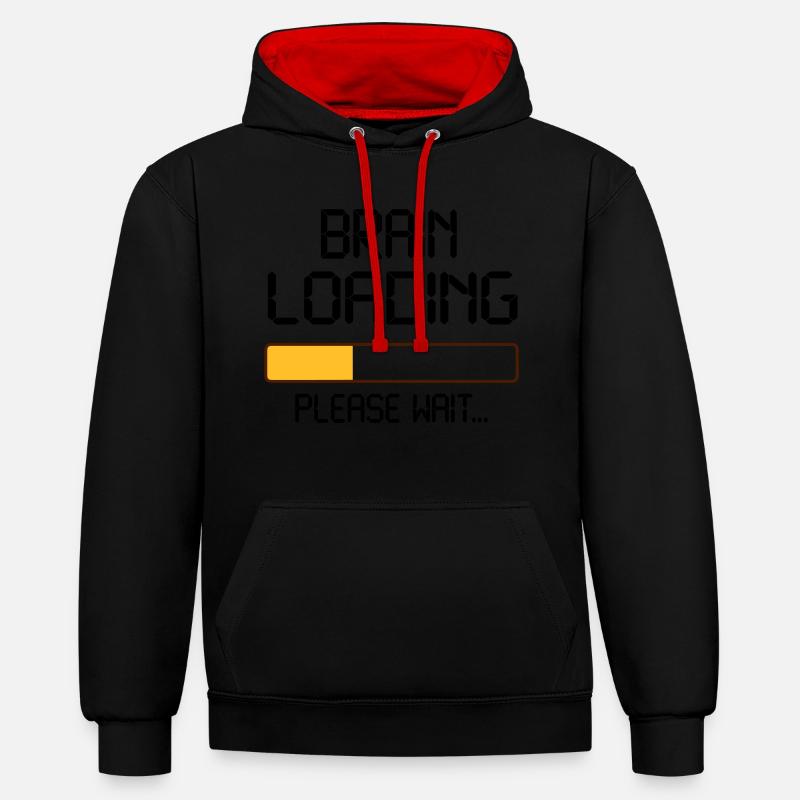 brain loading - Sweat à capuche contrasté - noir/rouge